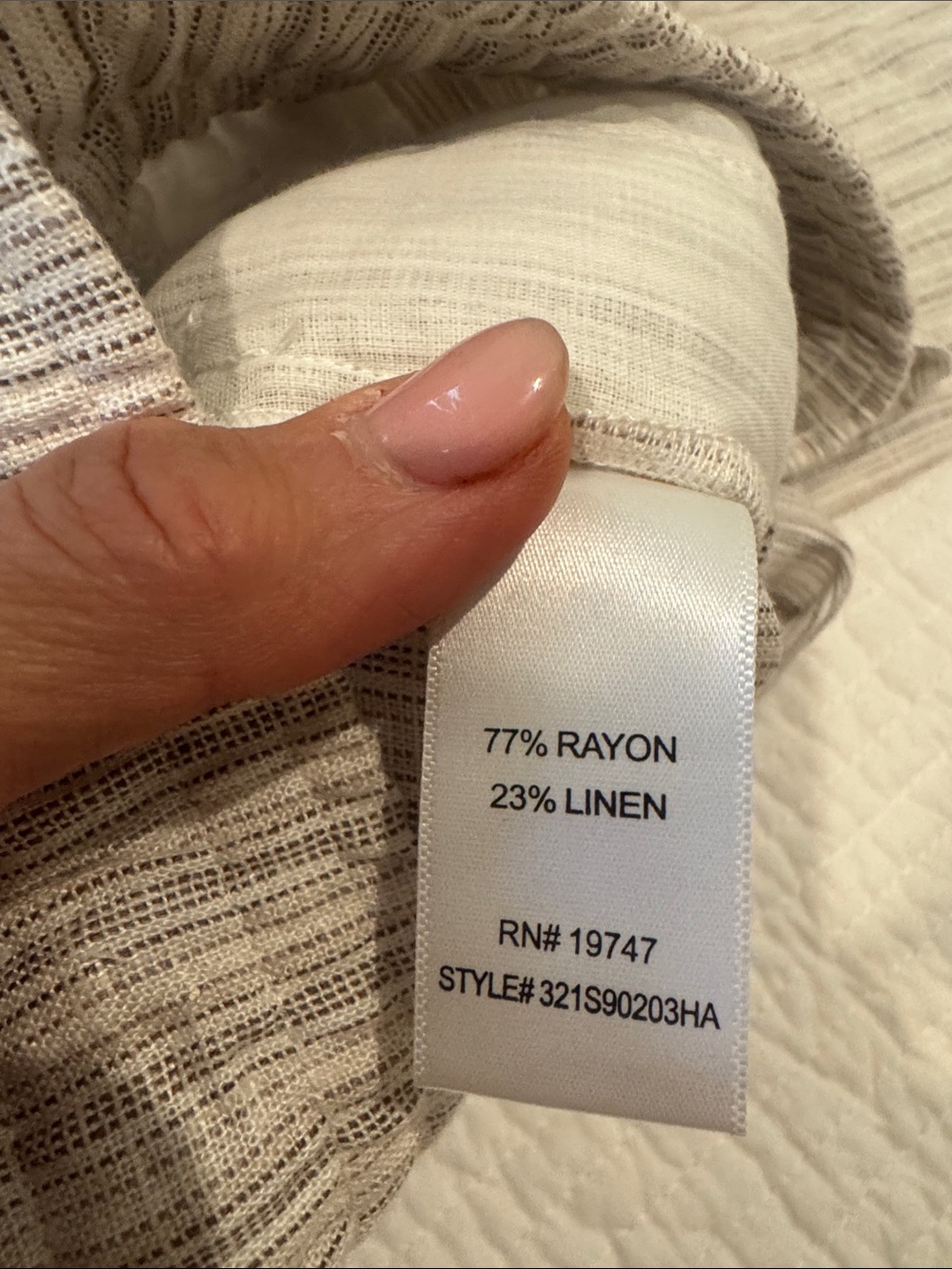 NWT Linen-Blend Wide Leg Stripe Pants in Beige and Cream Size Small - Picture 6 of 10